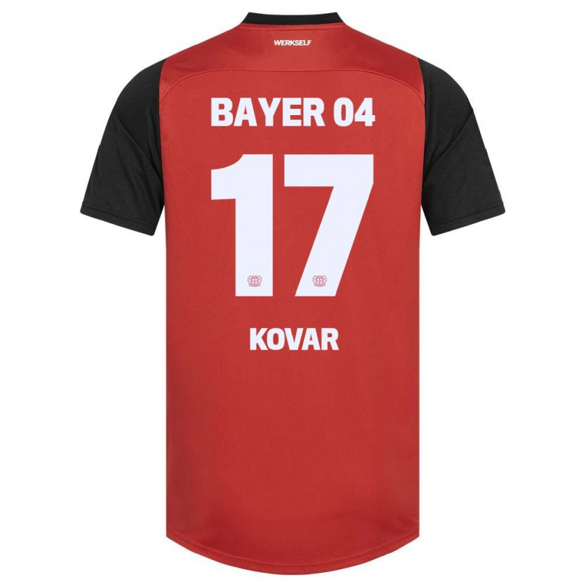 Danxen Kinder Matej Kovar #17 Rot Schwarz Heimtrikot Trikot 2024/25 T-Shirt