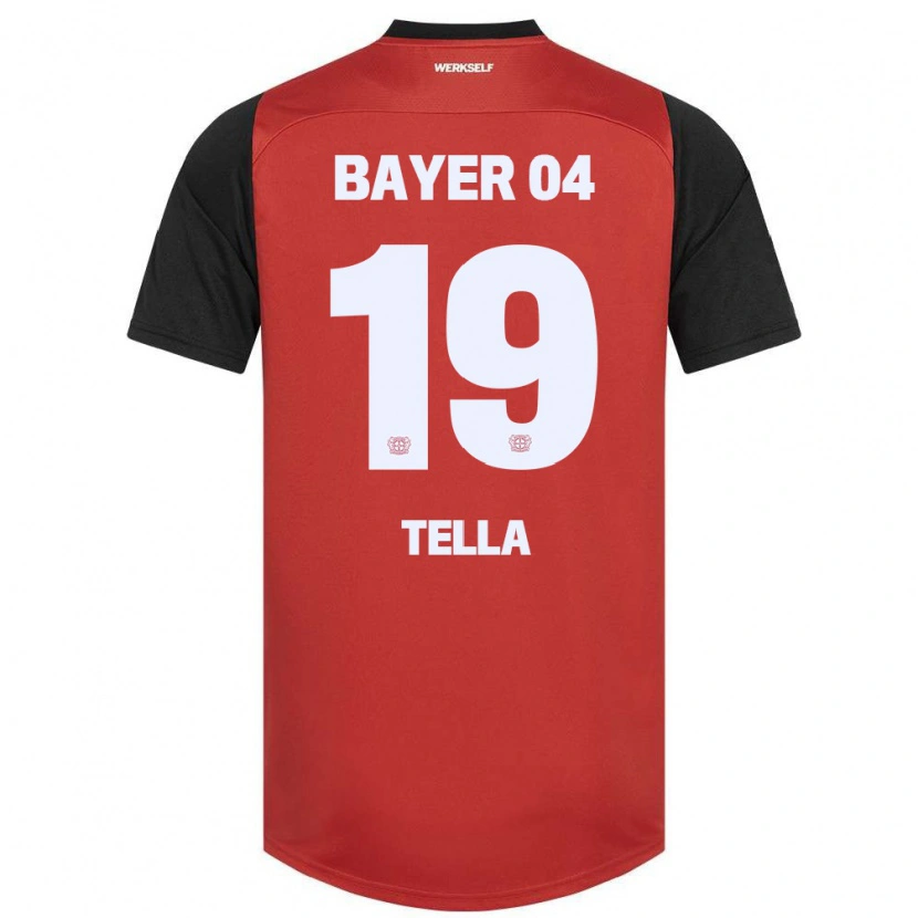 Danxen Kinder Nathan Tella #19 Rot Schwarz Heimtrikot Trikot 2024/25 T-Shirt