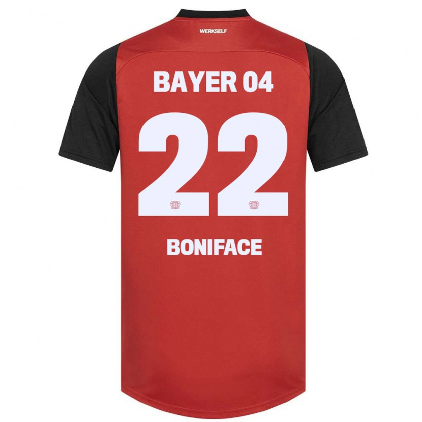 Danxen Kinder Victor Boniface #22 Rot Schwarz Heimtrikot Trikot 2024/25 T-Shirt