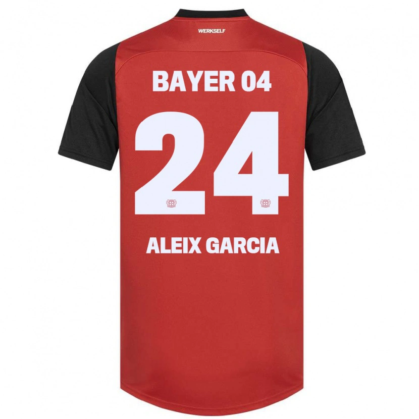 Danxen Kinder Aleix García #24 Rot Schwarz Heimtrikot Trikot 2024/25 T-Shirt