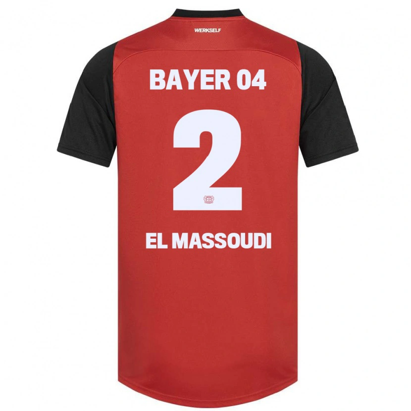 Danxen Kinder Nassim El Massoudi #2 Rot Schwarz Heimtrikot Trikot 2024/25 T-Shirt