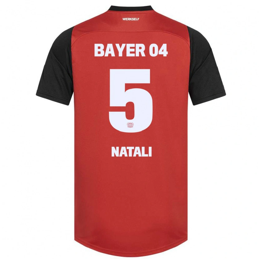 Danxen Kinder Andrea Natali #5 Rot Schwarz Heimtrikot Trikot 2024/25 T-Shirt