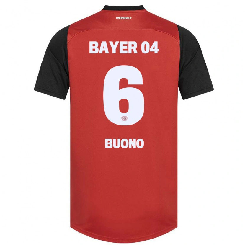 Danxen Kinder Francesco Buono #6 Rot Schwarz Heimtrikot Trikot 2024/25 T-Shirt