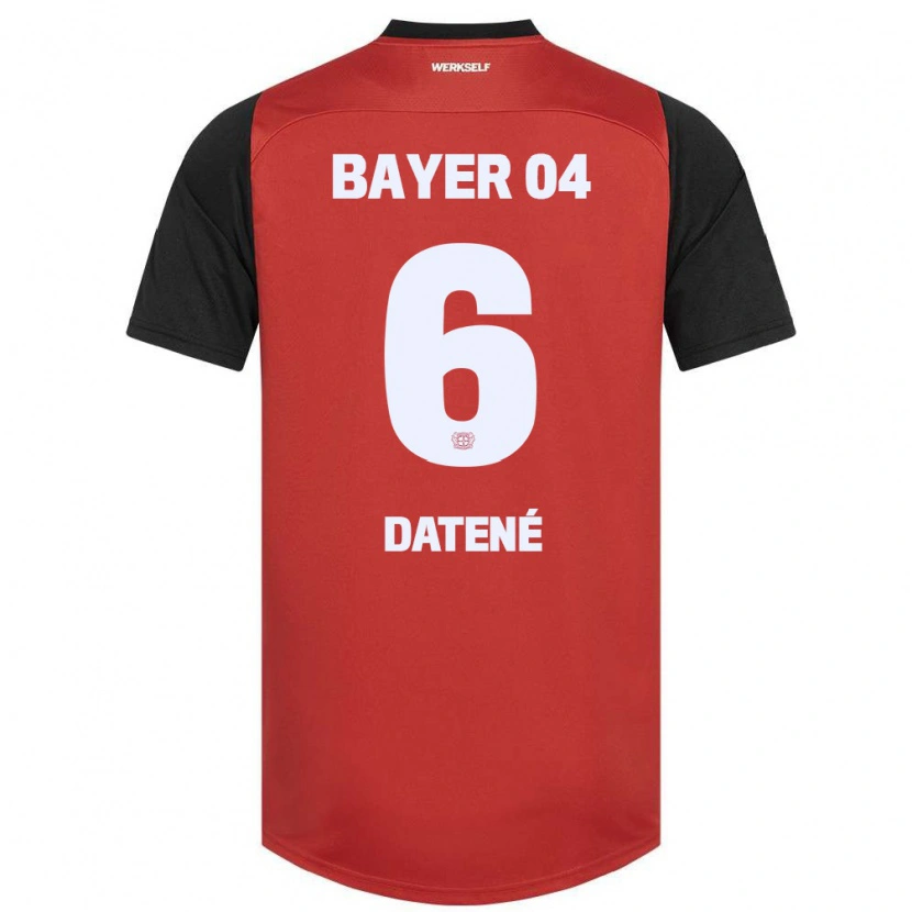 Danxen Kinder Elia Datené #6 Rot Schwarz Heimtrikot Trikot 2024/25 T-Shirt