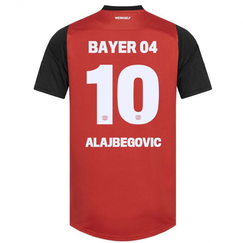 Danxen Kinder Kerim Alajbegovic #10 Rot Schwarz Heimtrikot Trikot 2024/25 T-Shirt