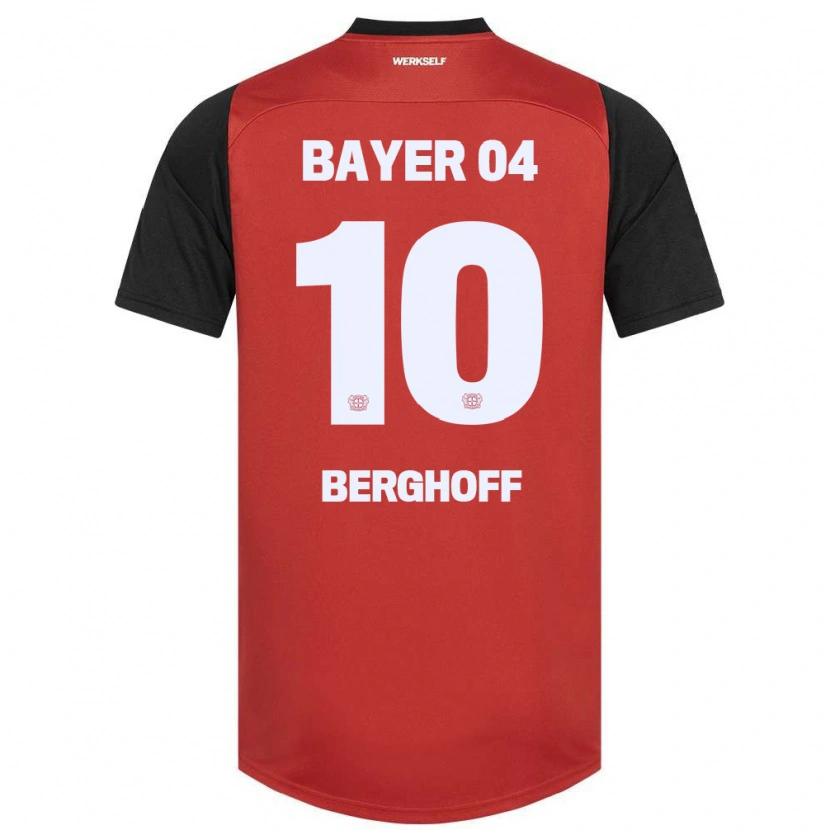 Danxen Kinder Jonah Berghoff #10 Rot Schwarz Heimtrikot Trikot 2024/25 T-Shirt