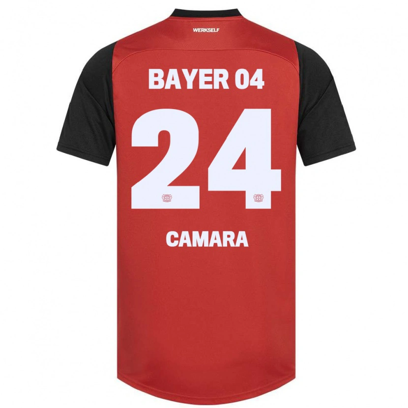 Danxen Kinder Nourdine Camara #24 Rot Schwarz Heimtrikot Trikot 2024/25 T-Shirt