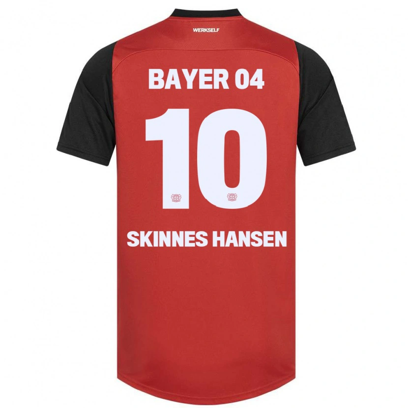 Danxen Kinder Synne Skinnes Hansen #10 Rot Schwarz Heimtrikot Trikot 2024/25 T-Shirt