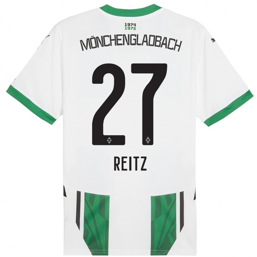 Danxen Kinder Rocco Reitz #27 Weiß Grün Heimtrikot Trikot 2024/25 T-Shirt