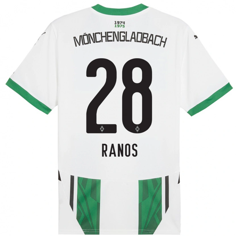 Danxen Kinder Grant-Leon Ranos #28 Weiß Grün Heimtrikot Trikot 2024/25 T-Shirt