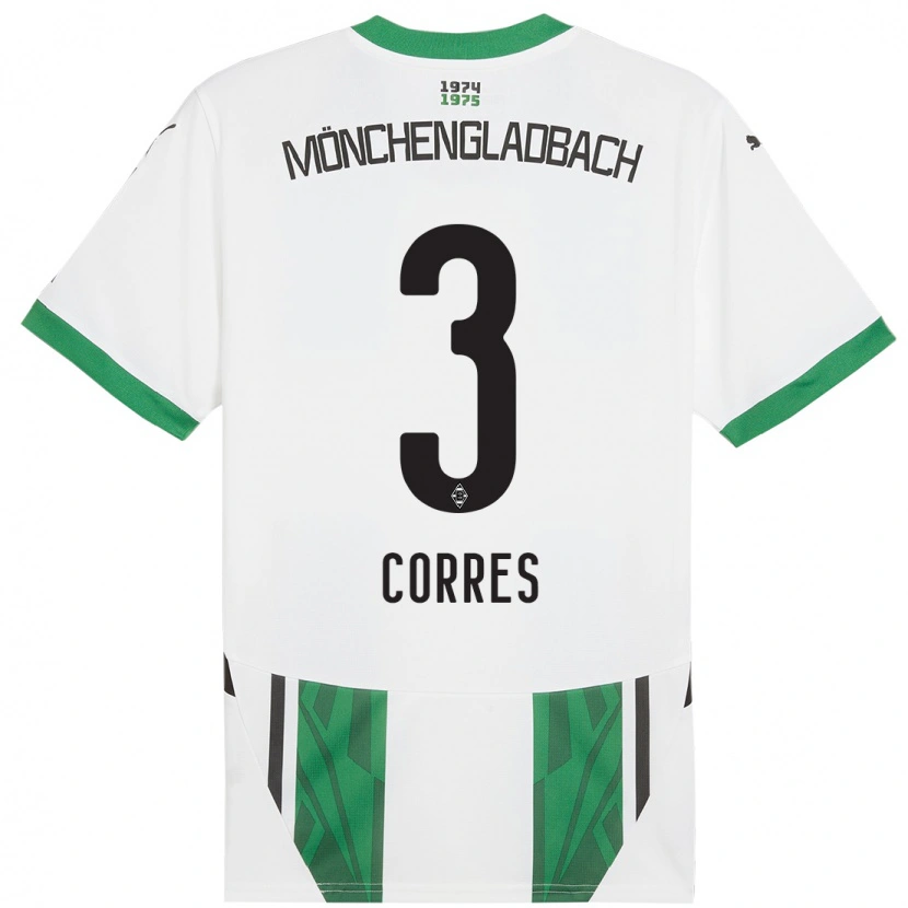 Danxen Kinder Carolin Corres #3 Weiß Grün Heimtrikot Trikot 2024/25 T-Shirt