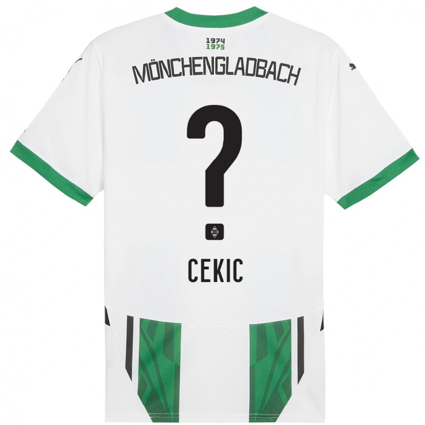 Danxen Kinder Adnan Cekic #0 Weiß Grün Heimtrikot Trikot 2024/25 T-Shirt