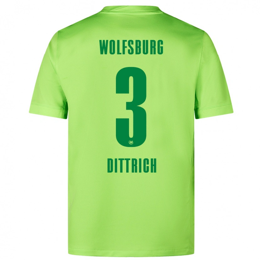 Danxen Kinder Elia Dittrich #3 Fluoreszierendes Grün Heimtrikot Trikot 2024/25 T-Shirt