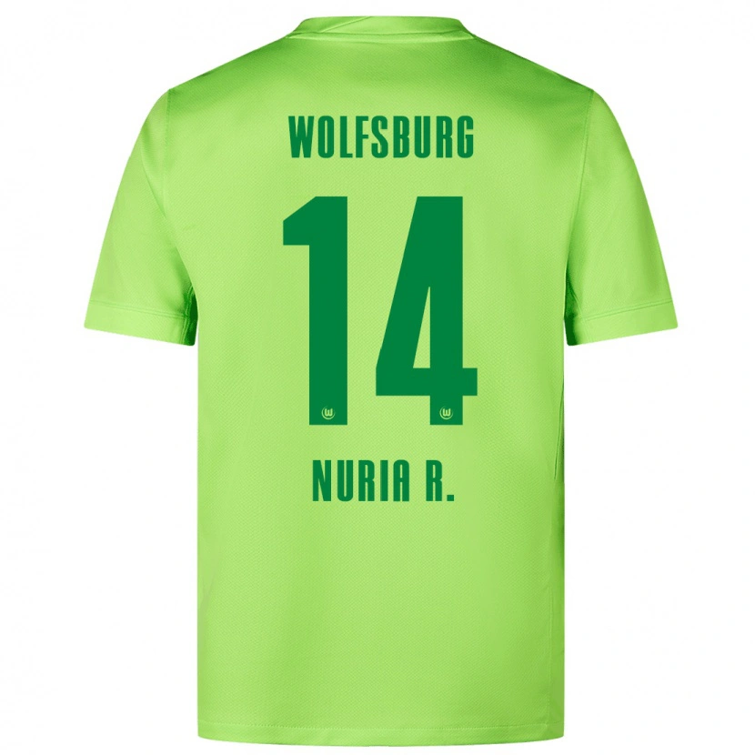 Danxen Kinder Nuria Rábano #14 Fluoreszierendes Grün Heimtrikot Trikot 2024/25 T-Shirt