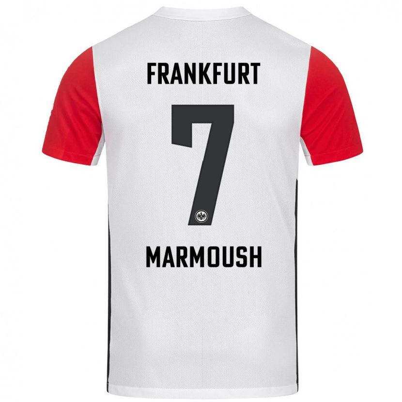 Danxen Kinder Omar Marmoush #7 Weiß Rot Heimtrikot Trikot 2024/25 T-Shirt