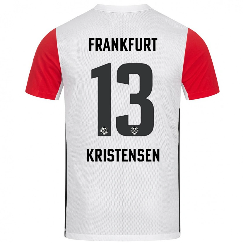 Danxen Kinder Rasmus Kristensen #13 Weiß Rot Heimtrikot Trikot 2024/25 T-Shirt