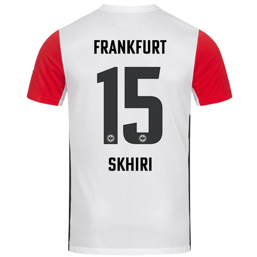 Danxen Kinder Ellyes Skhiri #15 Weiß Rot Heimtrikot Trikot 2024/25 T-Shirt