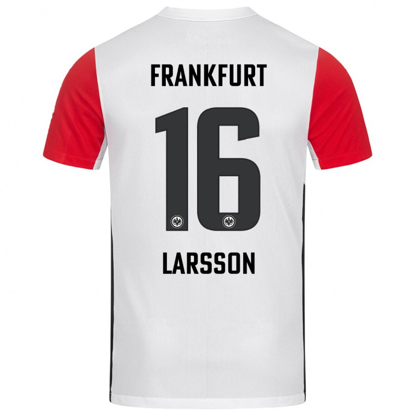 Danxen Kinder Hugo Larsson #16 Weiß Rot Heimtrikot Trikot 2024/25 T-Shirt