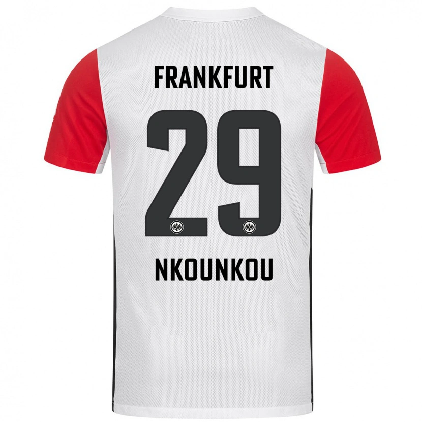 Danxen Kinder Niels Nkounkou #29 Weiß Rot Heimtrikot Trikot 2024/25 T-Shirt