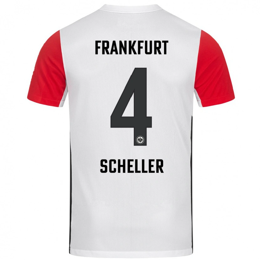 Danxen Kinder Niklas Scheller #4 Weiß Rot Heimtrikot Trikot 2024/25 T-Shirt