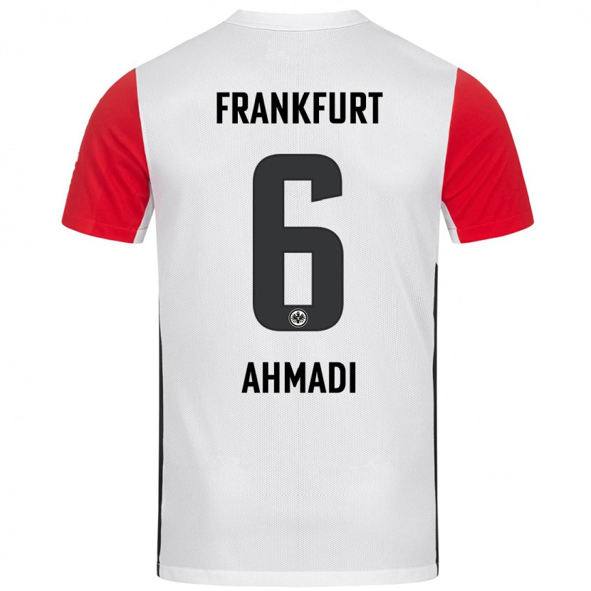 Danxen Kinder Shayan Ahmadi #6 Weiß Rot Heimtrikot Trikot 2024/25 T-Shirt