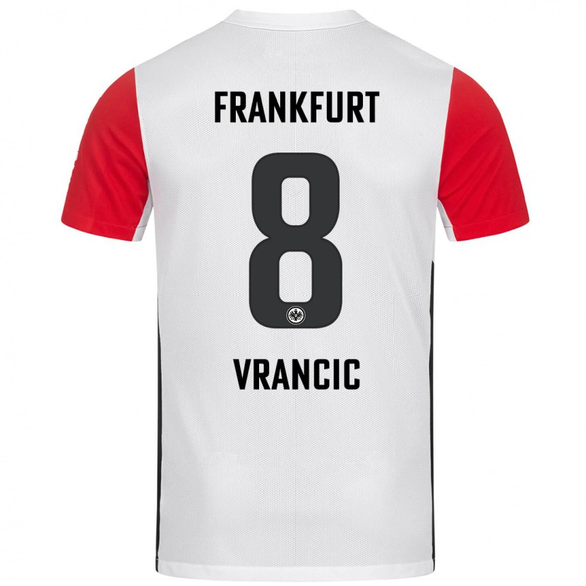 Danxen Kinder Mario Vrancic #8 Weiß Rot Heimtrikot Trikot 2024/25 T-Shirt