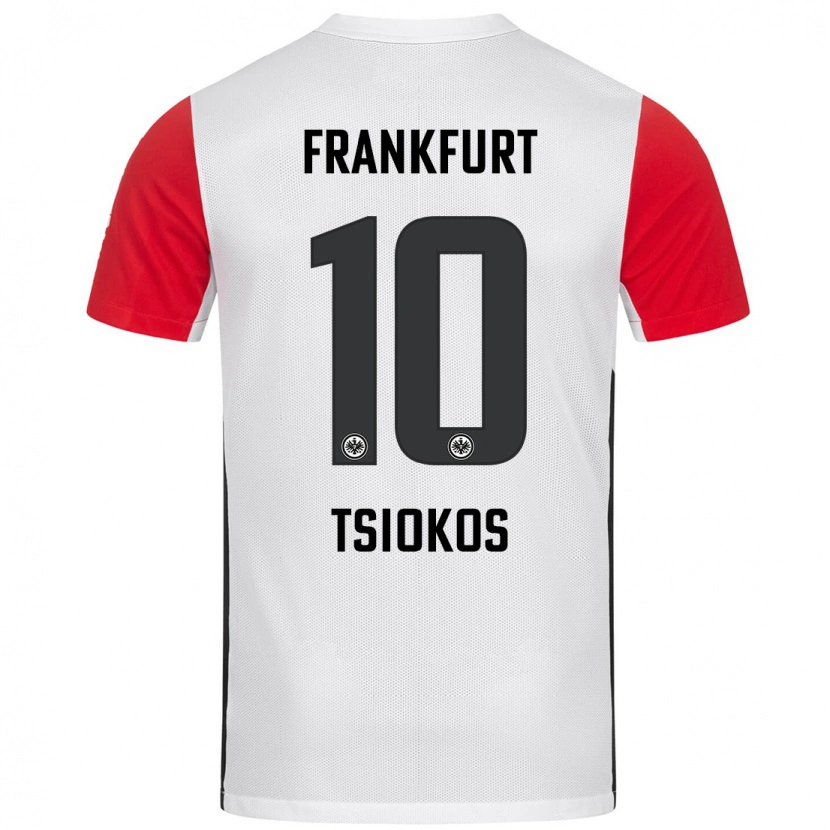 Danxen Kinder Leonidas Ilias Tsiokos #10 Weiß Rot Heimtrikot Trikot 2024/25 T-Shirt