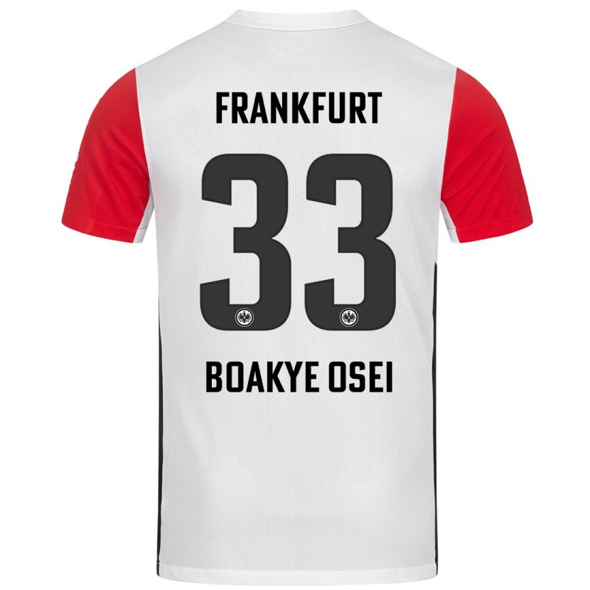 Danxen Kinder Derek Boakye-Osei #33 Weiß Rot Heimtrikot Trikot 2024/25 T-Shirt