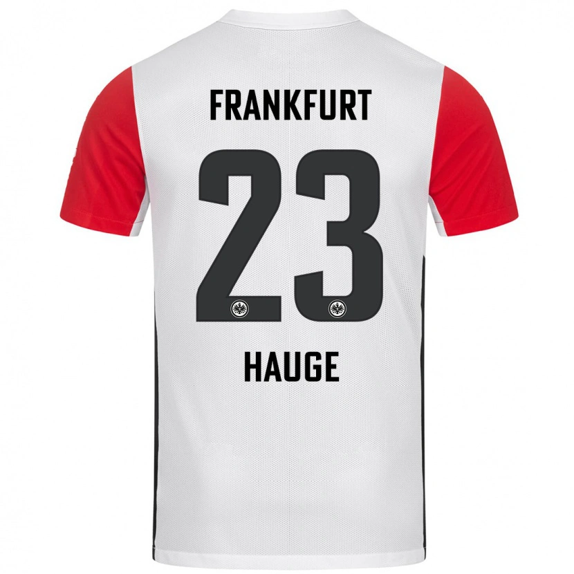 Danxen Kinder Jens Petter Hauge #23 Weiß Rot Heimtrikot Trikot 2024/25 T-Shirt