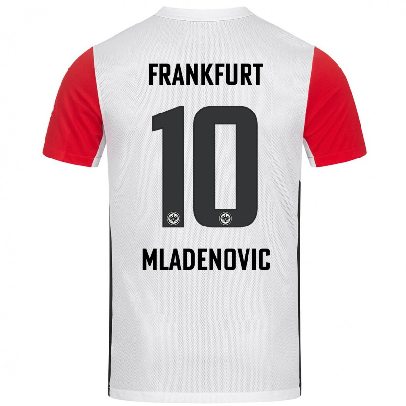 Danxen Kinder Marko Mladenovic #10 Weiß Rot Heimtrikot Trikot 2024/25 T-Shirt