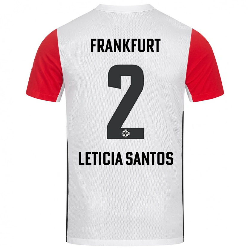 Danxen Kinder Letícia Santos De Oliveira #2 Weiß Rot Heimtrikot Trikot 2024/25 T-Shirt