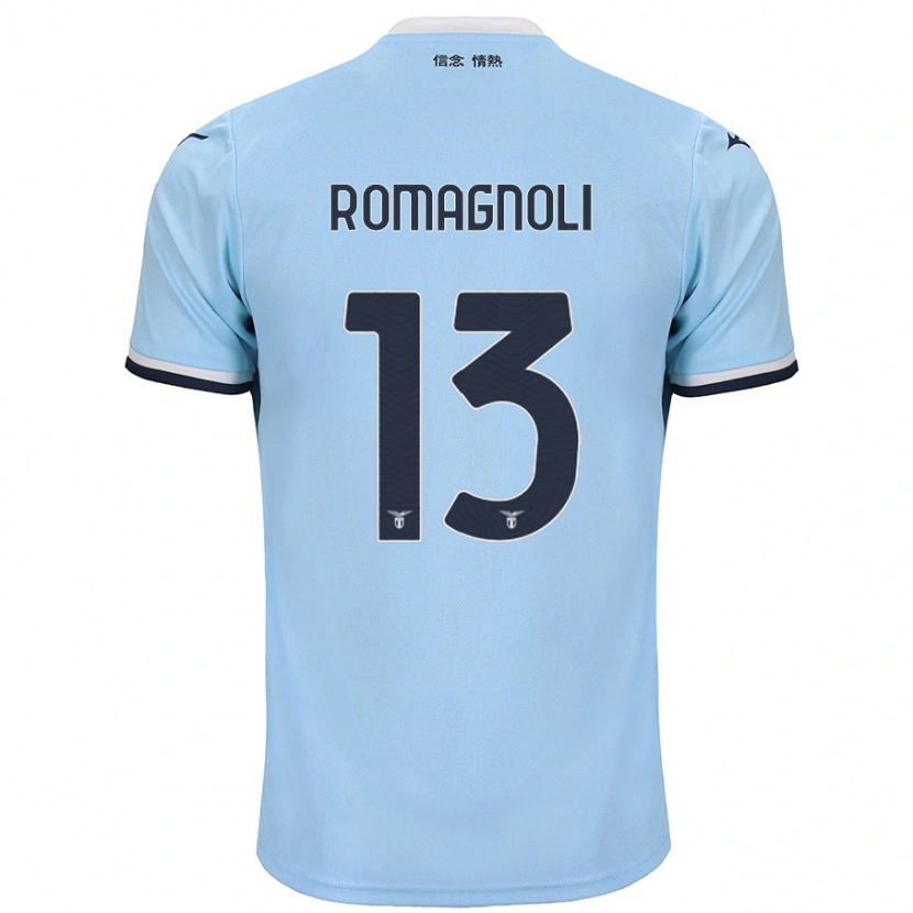 Danxen Kinder Alessio Romagnoli #13 Blau Heimtrikot Trikot 2024/25 T-Shirt