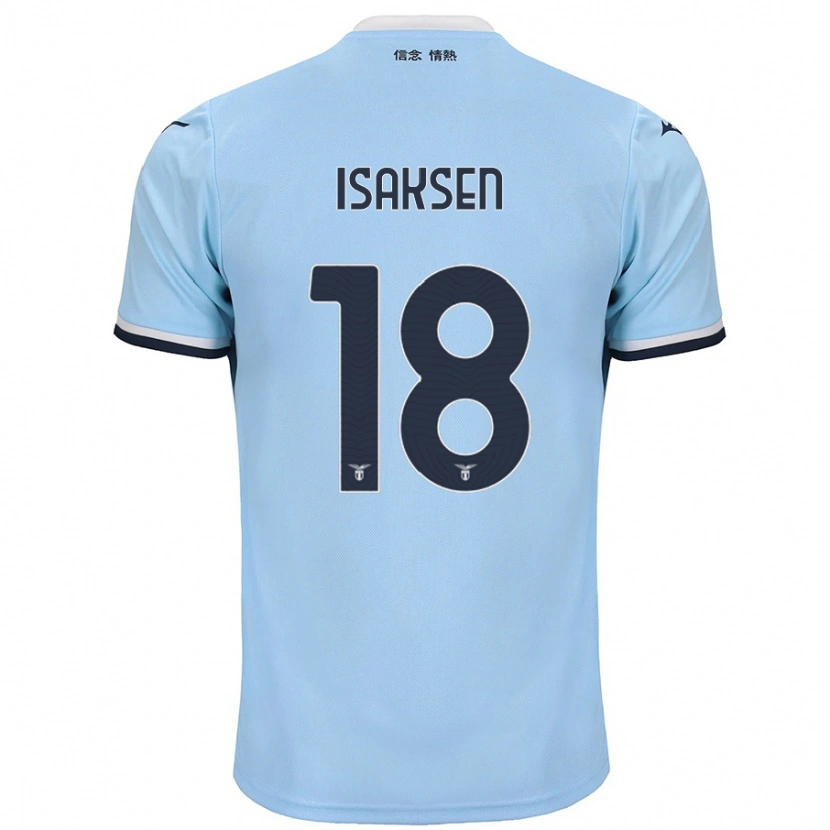 Danxen Kinder Gustav Isaksen #18 Blau Heimtrikot Trikot 2024/25 T-Shirt