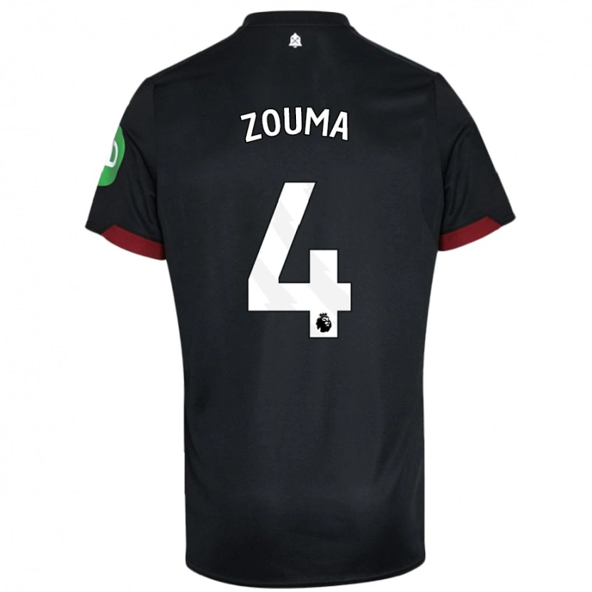 Danxen Kinder Kurt Zouma #4 Schwarz Weiß Auswärtstrikot Trikot 2024/25 T-Shirt