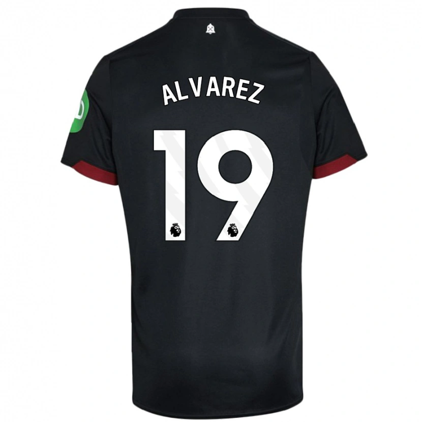 Danxen Kinder Edson Álvarez #19 Schwarz Weiß Auswärtstrikot Trikot 2024/25 T-Shirt