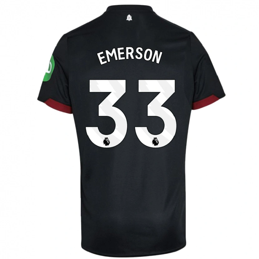 Danxen Kinder Emerson #33 Schwarz Weiß Auswärtstrikot Trikot 2024/25 T-Shirt