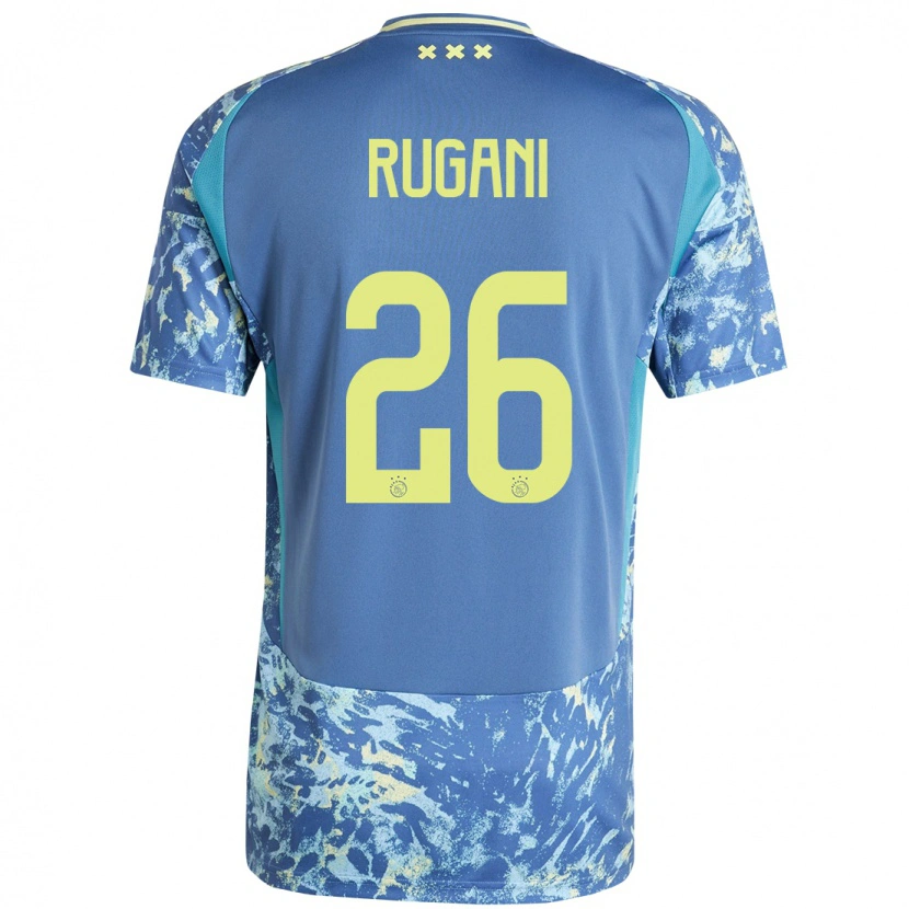 Danxen Kinder Daniele Rugani #26 Grau Blau Gelb Auswärtstrikot Trikot 2024/25 T-Shirt