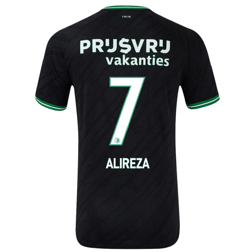 Danxen Kinder Alireza Jahanbakhsh #7 Schwarz Grün Auswärtstrikot Trikot 2024/25 T-Shirt