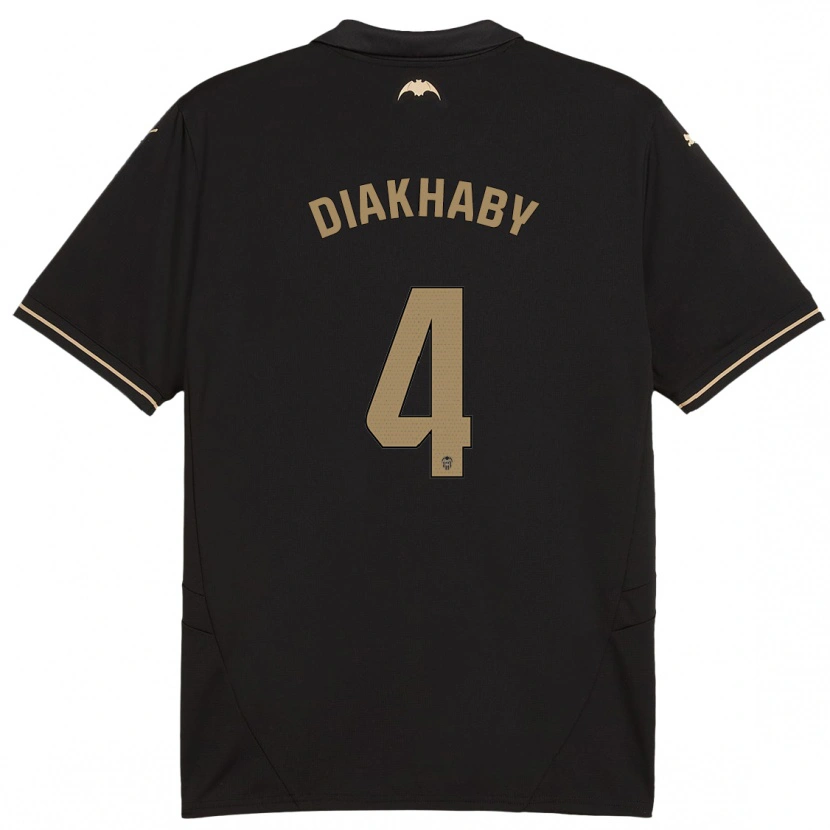 Danxen Kinder Mouctar Diakhaby #4 Schwarz Auswärtstrikot Trikot 2024/25 T-Shirt