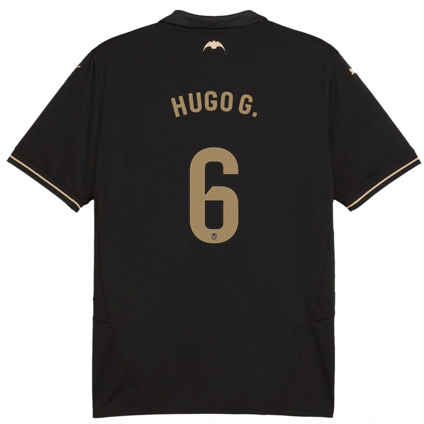 Danxen Kinder Hugo Guillamón #6 Schwarz Auswärtstrikot Trikot 2024/25 T-Shirt