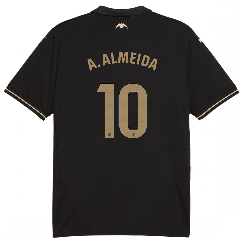 Danxen Kinder André Almeida #10 Schwarz Auswärtstrikot Trikot 2024/25 T-Shirt