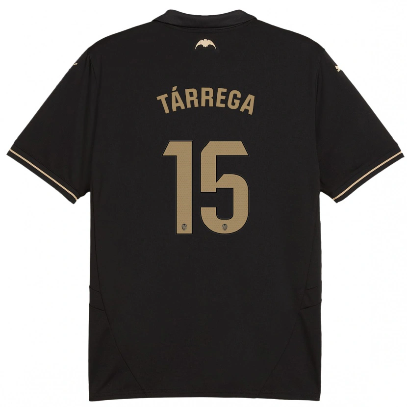 Danxen Kinder César Tárrega #15 Schwarz Auswärtstrikot Trikot 2024/25 T-Shirt