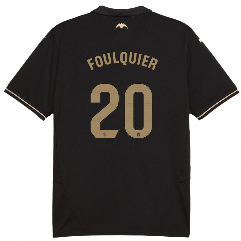 Danxen Kinder Dimitri Foulquier #20 Schwarz Auswärtstrikot Trikot 2024/25 T-Shirt