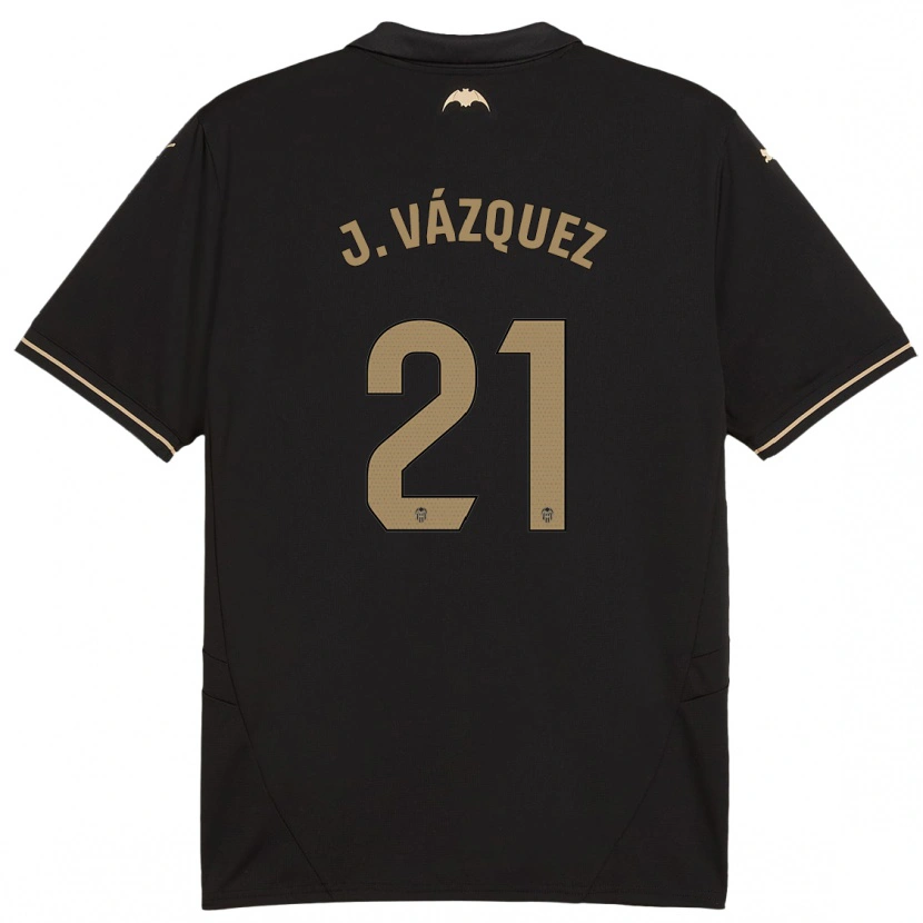 Danxen Kinder Jesús Vázquez #21 Schwarz Auswärtstrikot Trikot 2024/25 T-Shirt