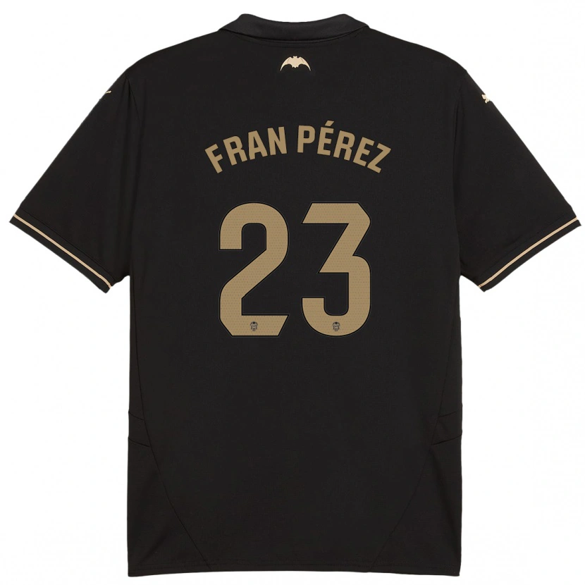 Danxen Kinder Fran Pérez #23 Schwarz Auswärtstrikot Trikot 2024/25 T-Shirt