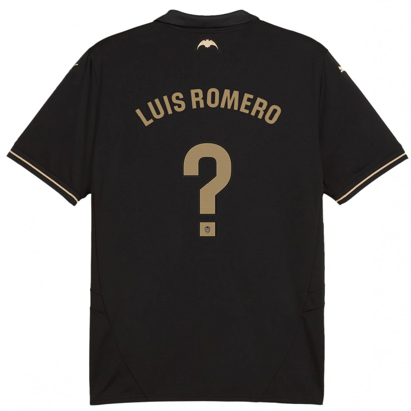 Danxen Kinder Luis Romero #0 Schwarz Auswärtstrikot Trikot 2024/25 T-Shirt