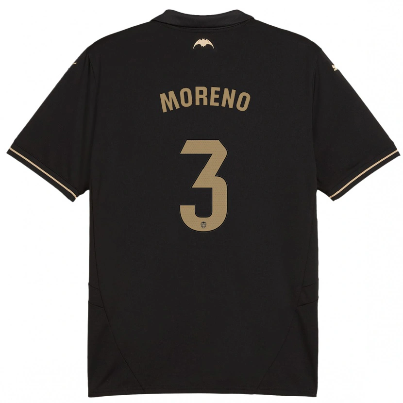 Danxen Kinder Diego Moreno #3 Schwarz Auswärtstrikot Trikot 2024/25 T-Shirt