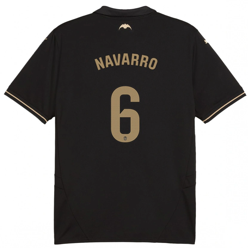 Danxen Kinder Javi Navarro #6 Schwarz Auswärtstrikot Trikot 2024/25 T-Shirt