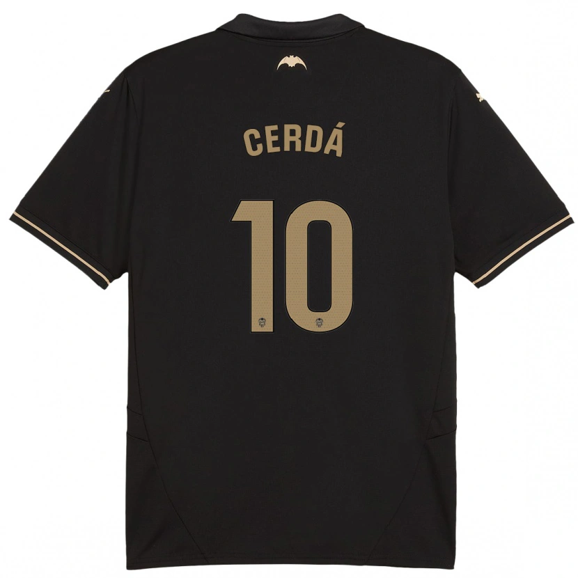 Danxen Kinder Alex Cerdá #10 Schwarz Auswärtstrikot Trikot 2024/25 T-Shirt