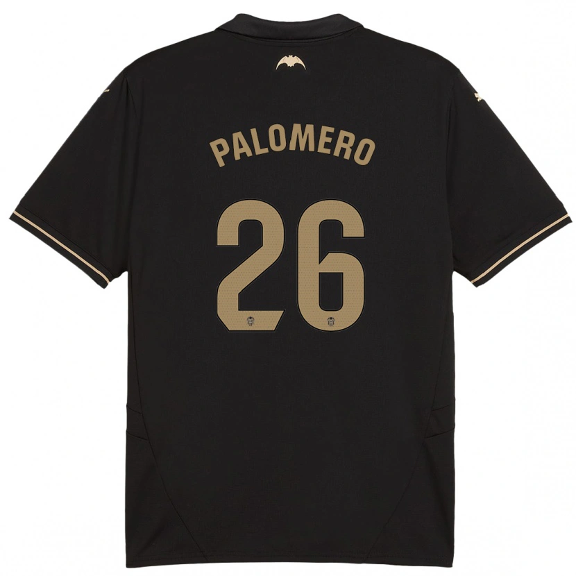 Danxen Kinder Marc Palomero #26 Schwarz Auswärtstrikot Trikot 2024/25 T-Shirt